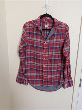 Bridge & Burn Women's 100% Cotton Flannel Red Long Sleeve Button Up Shirt Sz M